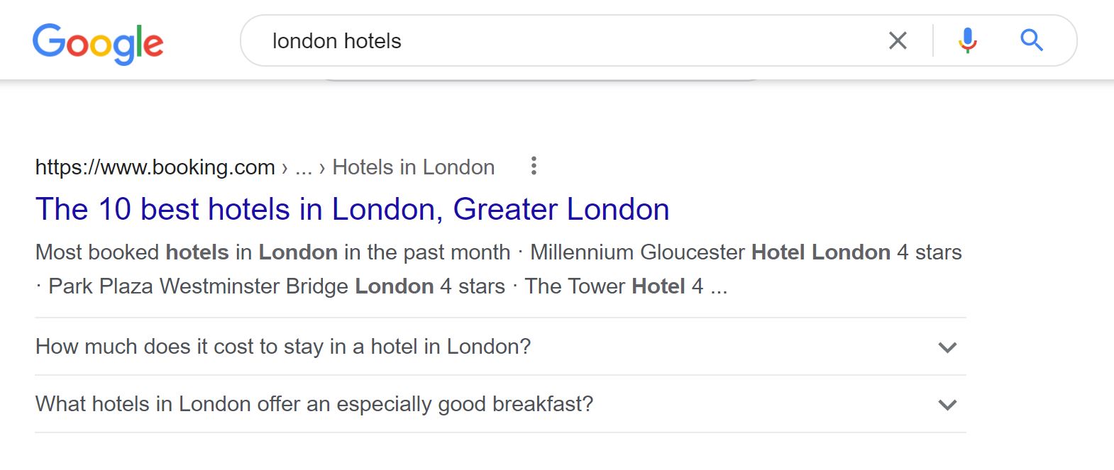 A FAQ snippet example in Google uses schema SEO.