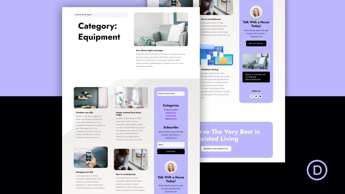 Download a FREE Category Page Template for Divi’s Nursing Home Layout Pack
