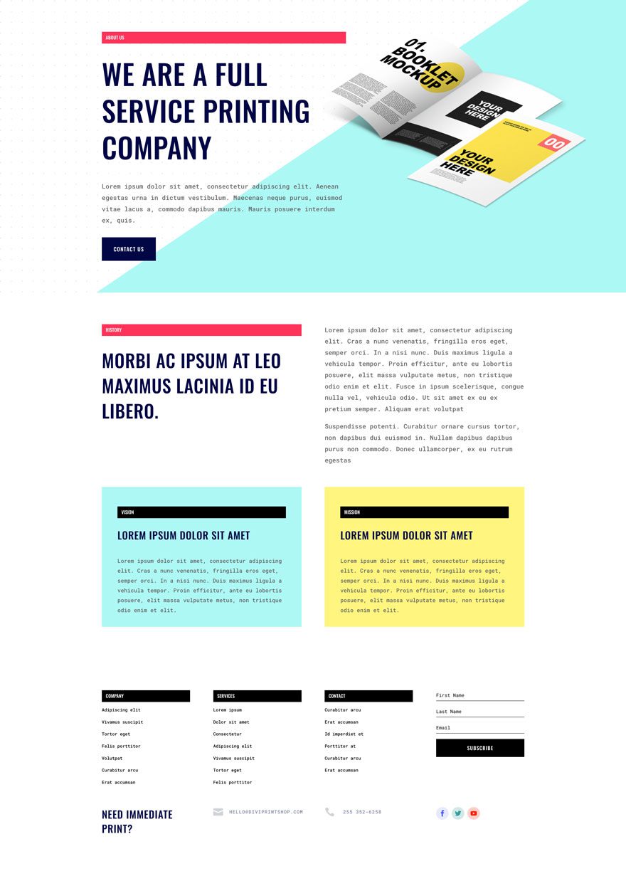 print shop layout pack for divi