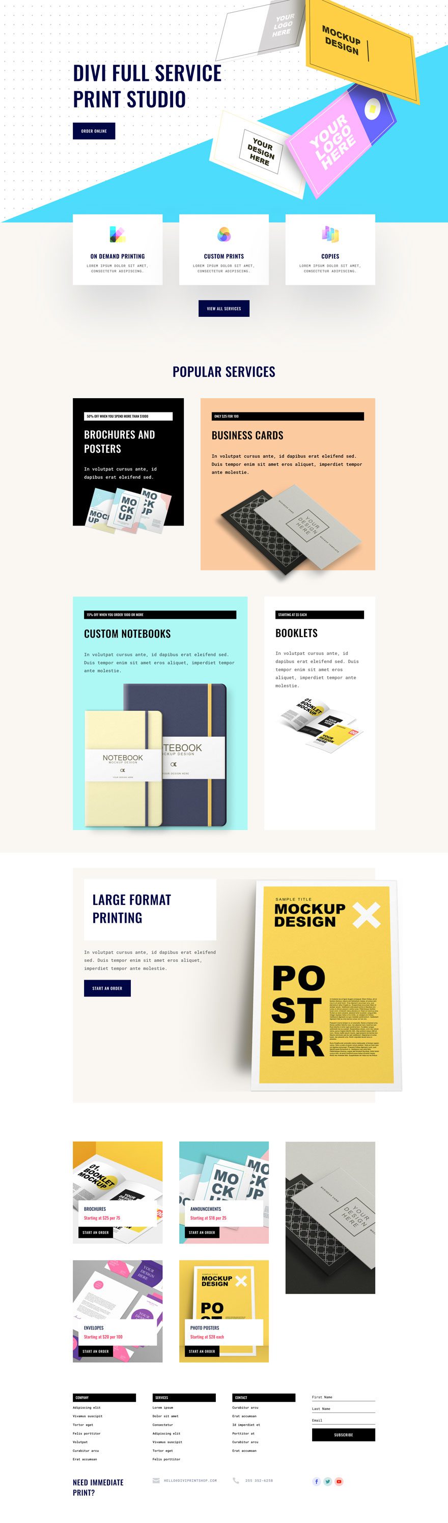 print shop layout pack for divi