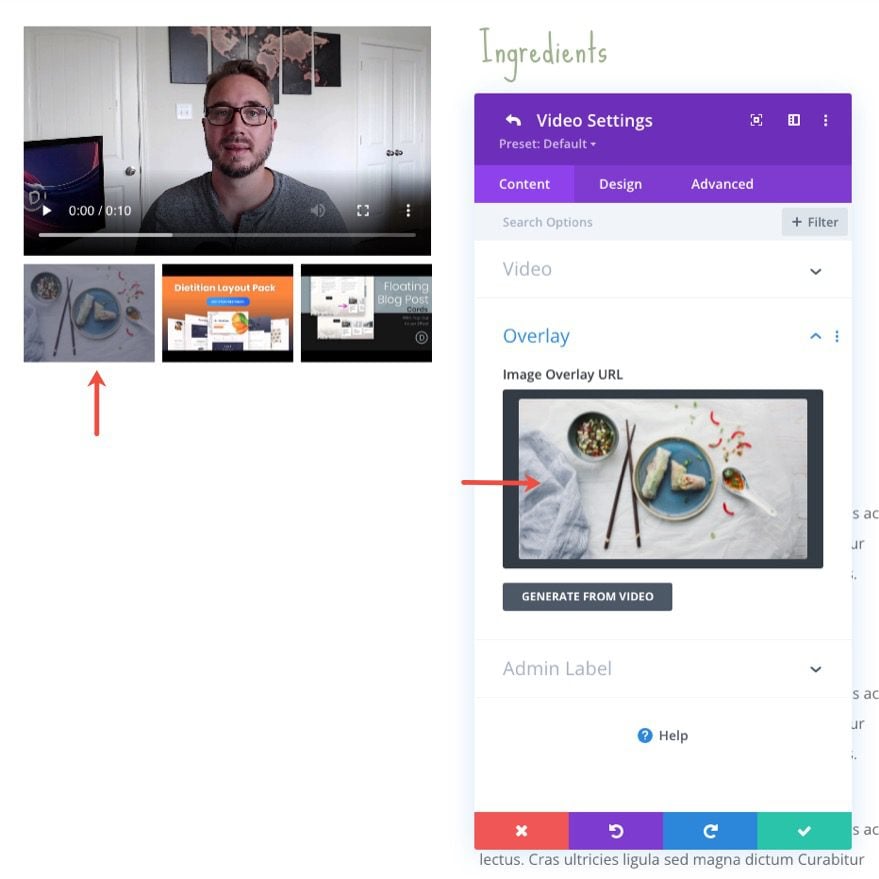 divi sticky video slider