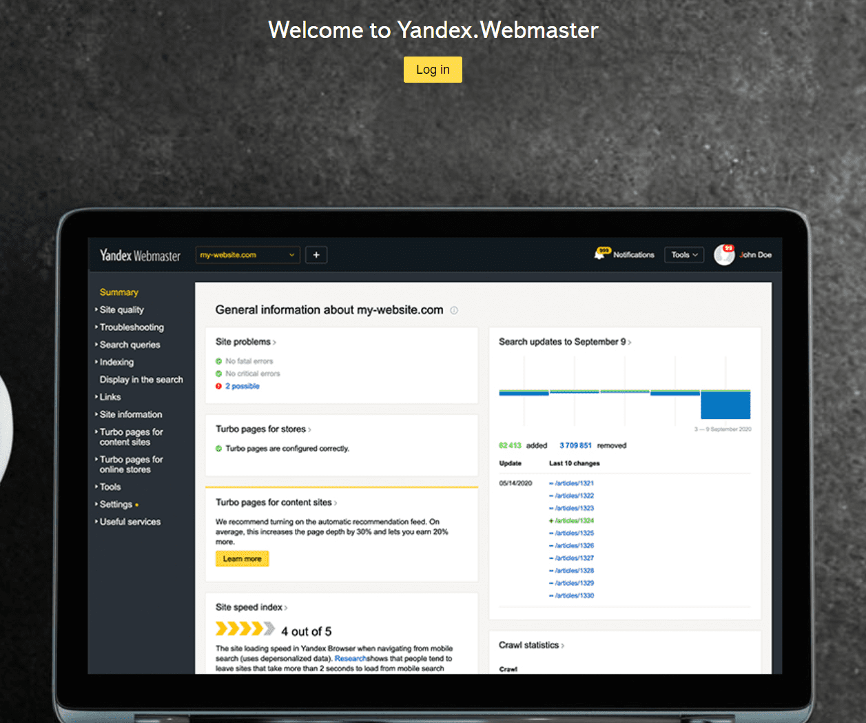 Yandex Webmaster Tools