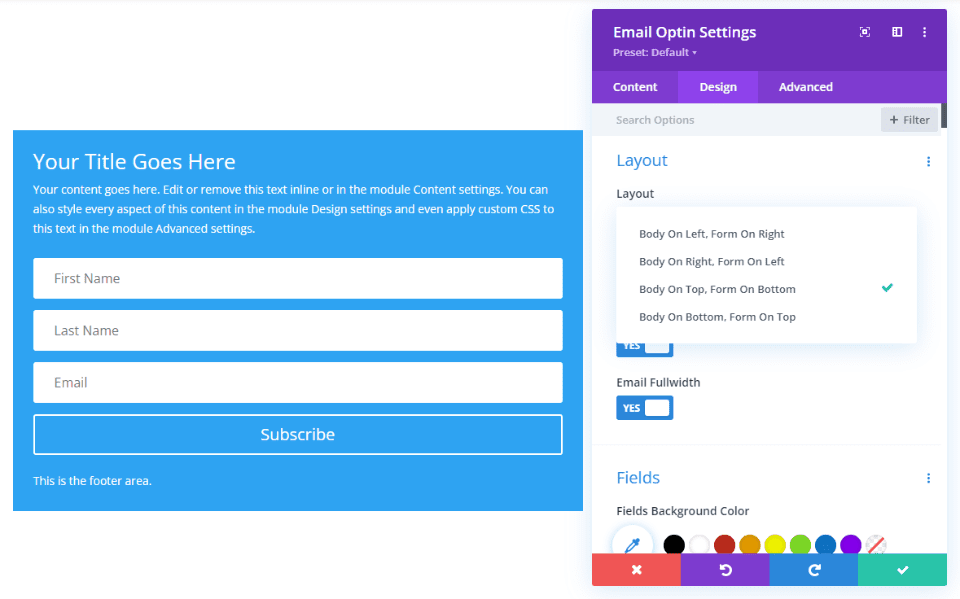 Inline Email Optin Module Content Layout