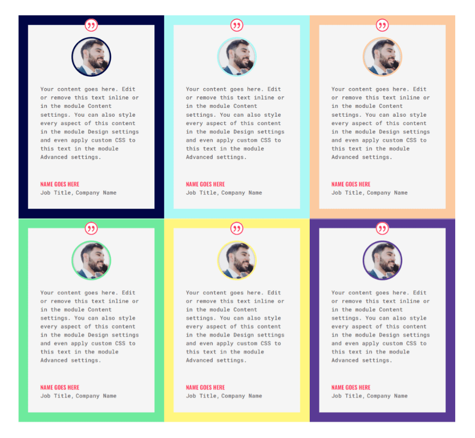 Testimonial Grid Layout Results