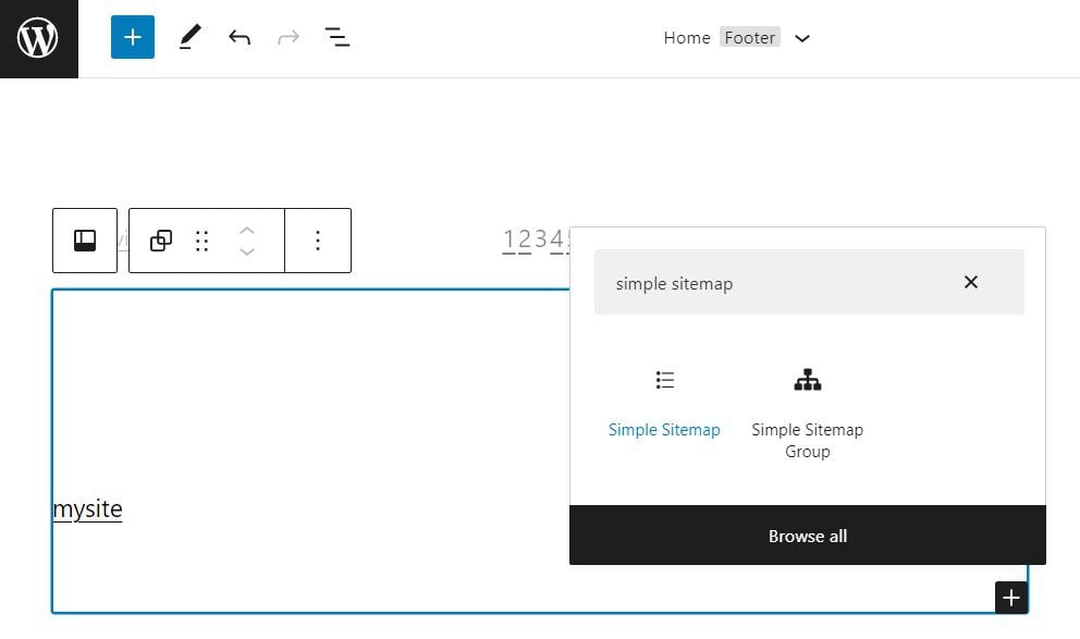 اضافه کردن بلوک Simple Sitemap به فوتر