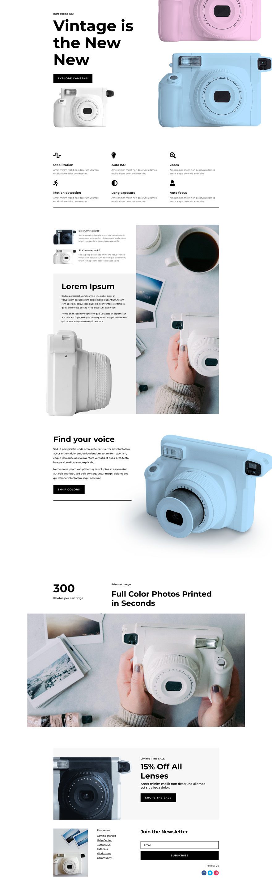 camera product website