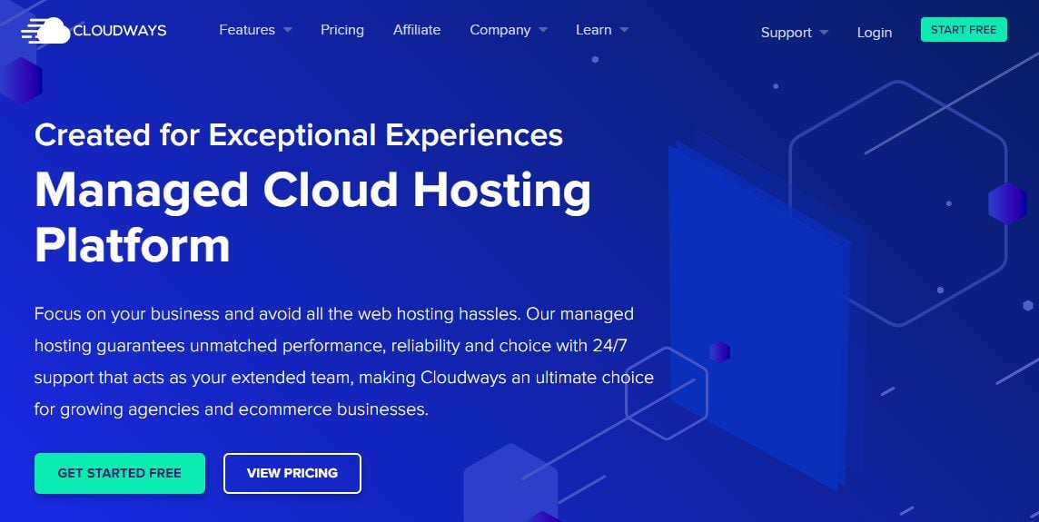 Cloudways homepage