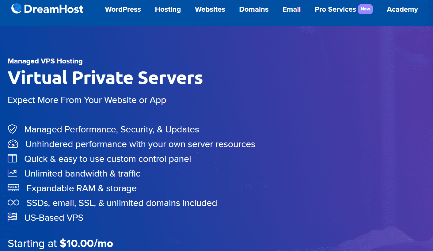 DreamHost VPS hosting. 