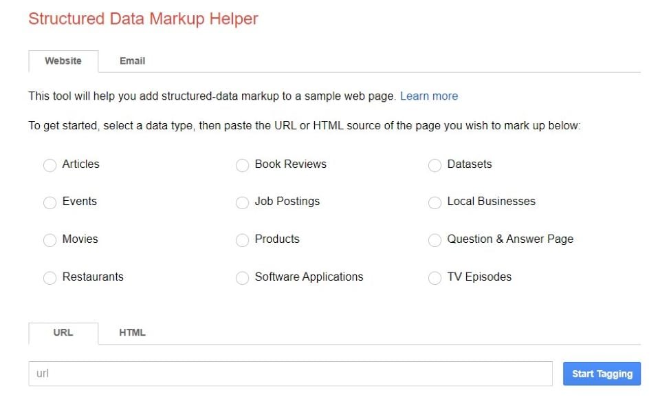 Google's Structured Data Markup Helper