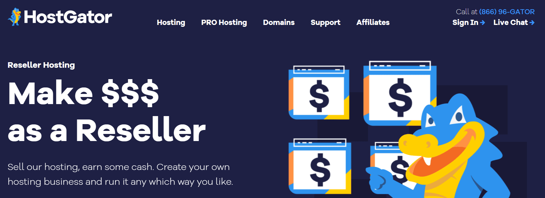 HostGator reseller hosting.