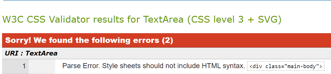 An example of a parse error