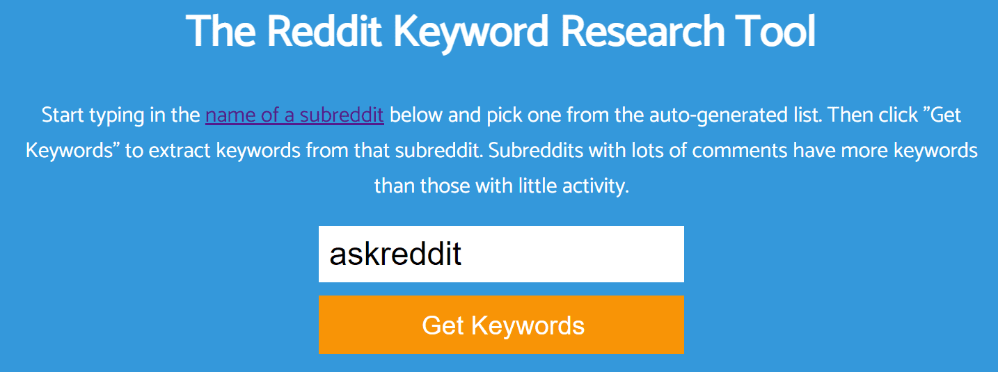 ابزار تحقیق کلمات کلیدی Reddit.