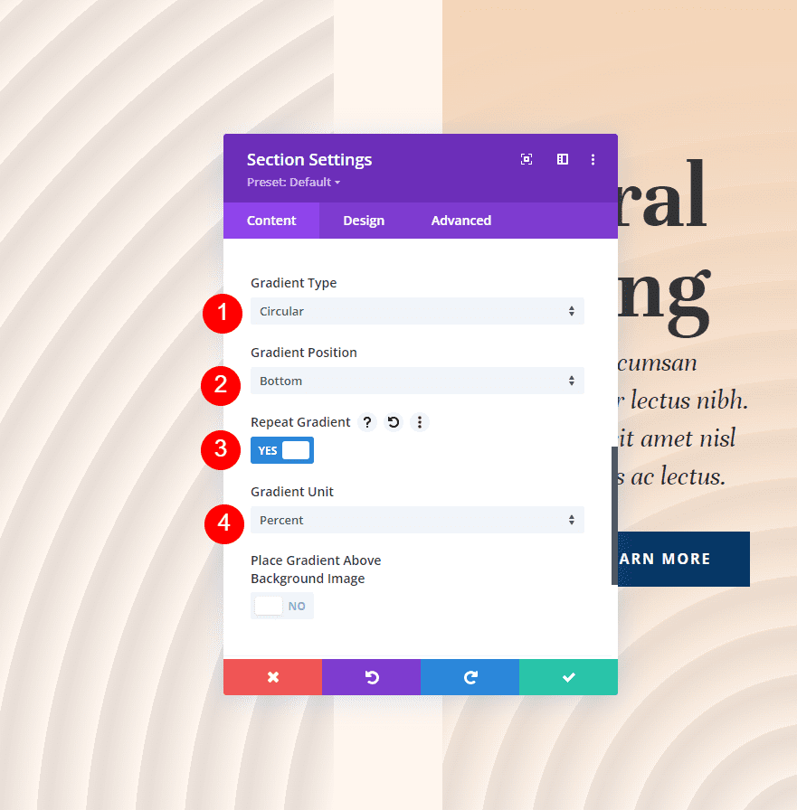 Gradient Repeat Option Example Three