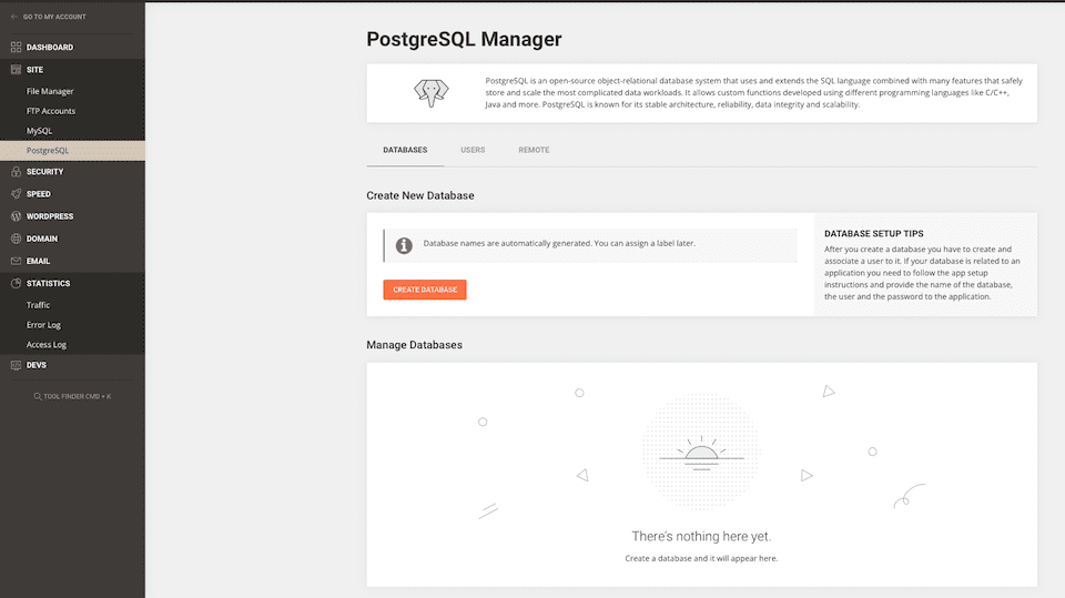 SiteGround site tools