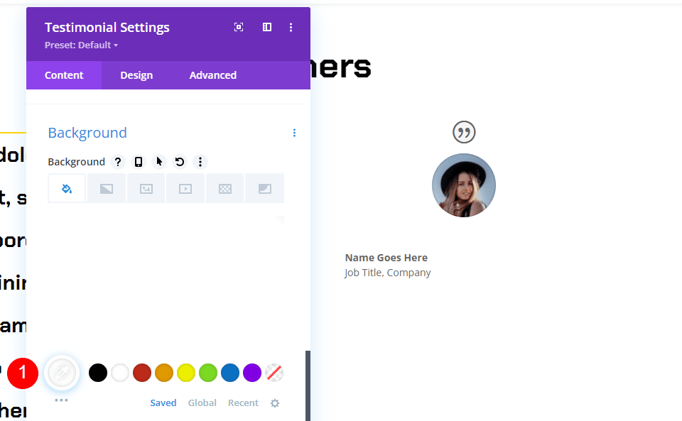 Testimonial Module Settings