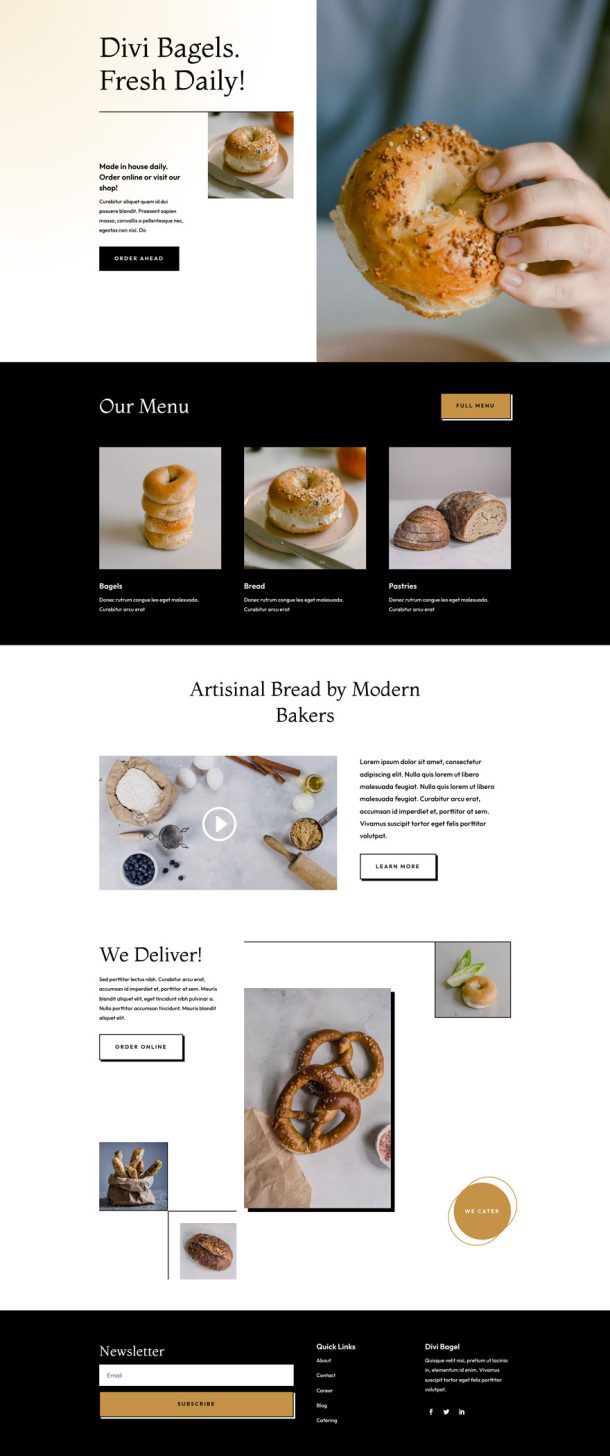 Get a FREE Bagel Shop Layout Pack for Divi