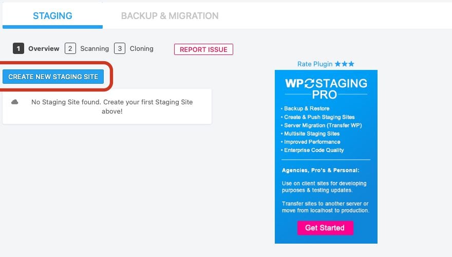 Creating a New WordPress Staging Site