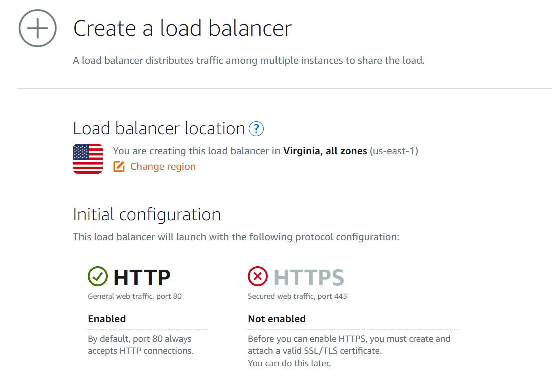 Creating a load balancer in AWS