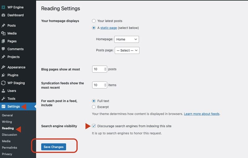 Discourging Search Engine Visibility