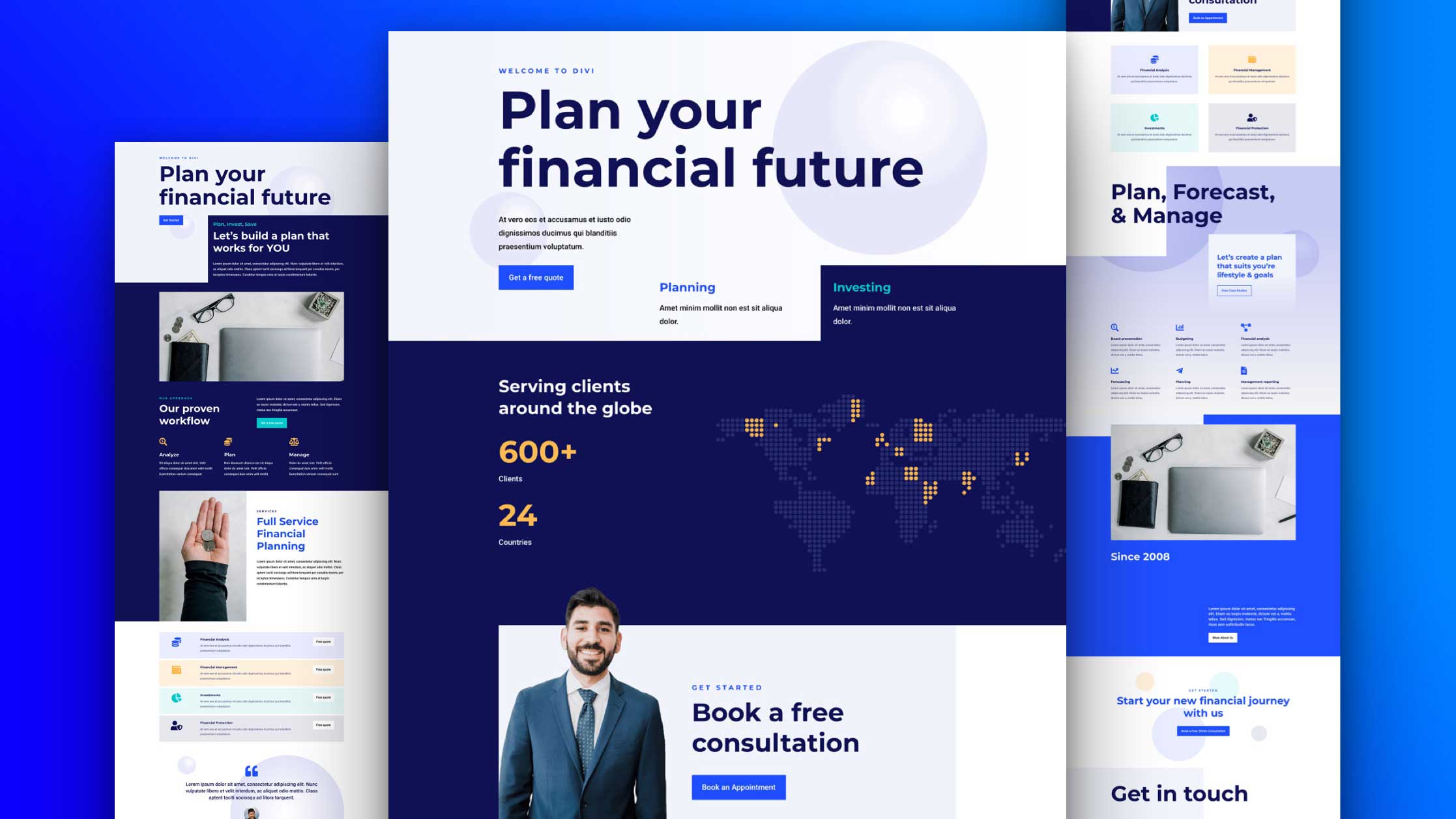Get a FREE Financial Services Layout Pack for Divi