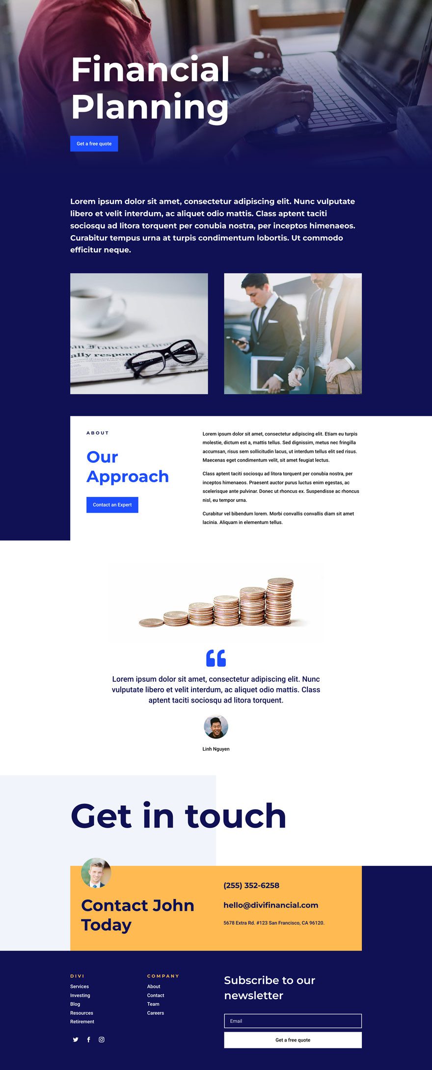 financial services website