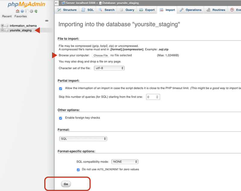 Importing a Database