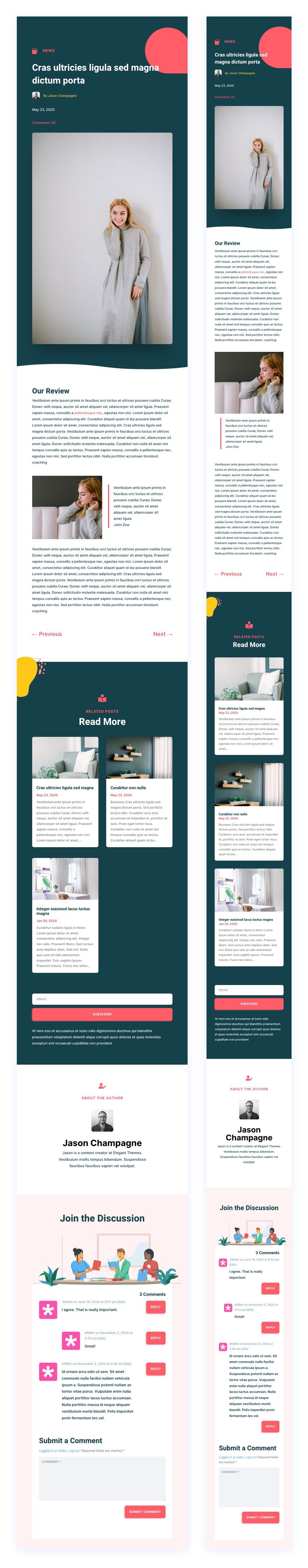 blog post template for Divi's Book Club Layout Pack