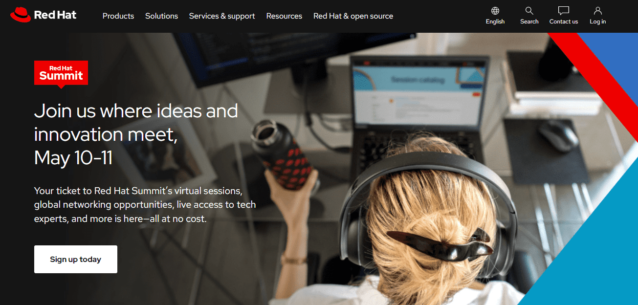 Red Hat homepage