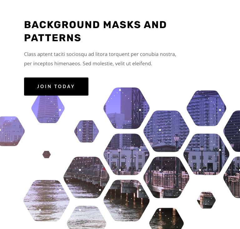 divi background masks and patterns hero section