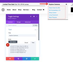 Download a FREE Header & Footer for Divi's Camera Product Layout Pack