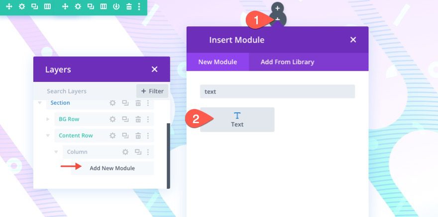 divi background design with two layers of gradients masks and patterns