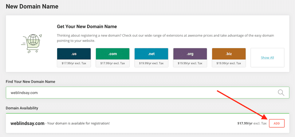 SiteGround domain