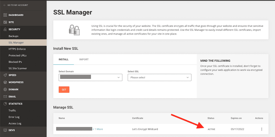 siteground ssl