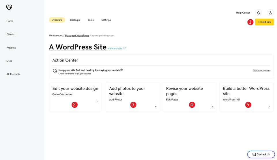 GoDaddy Dashboard