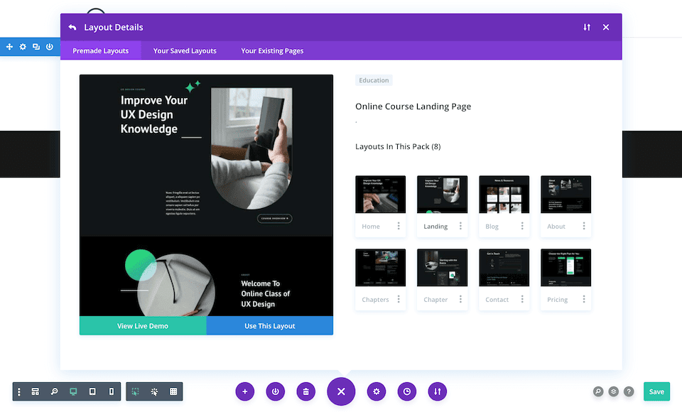 divi online course layout pack