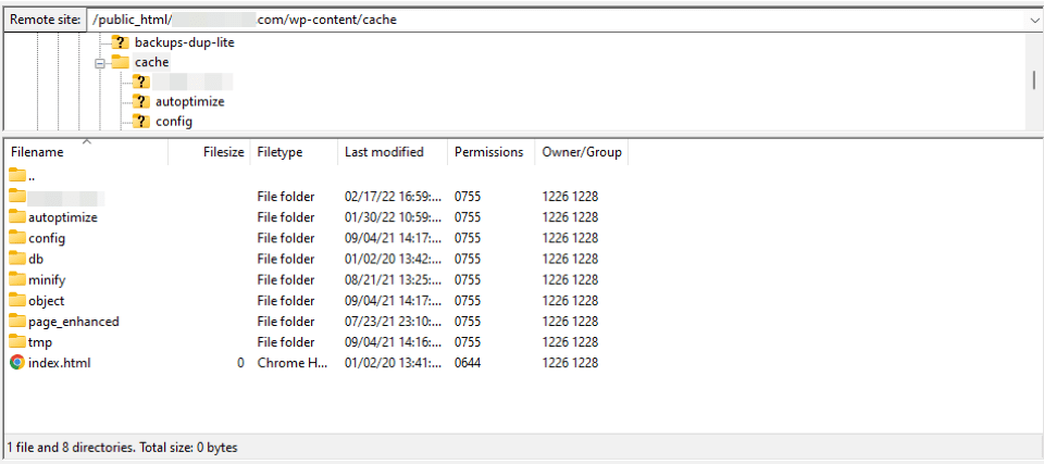 Files inside the Cache folder