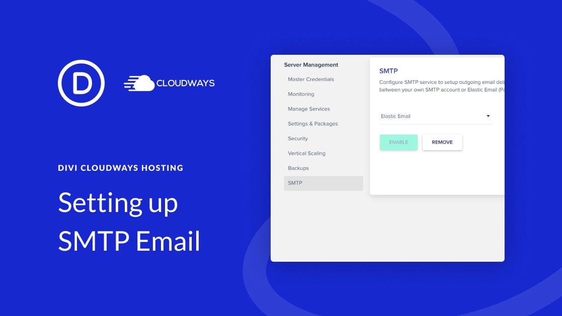 How to Set up SMTP Email with Divi Hosting by Cloudways