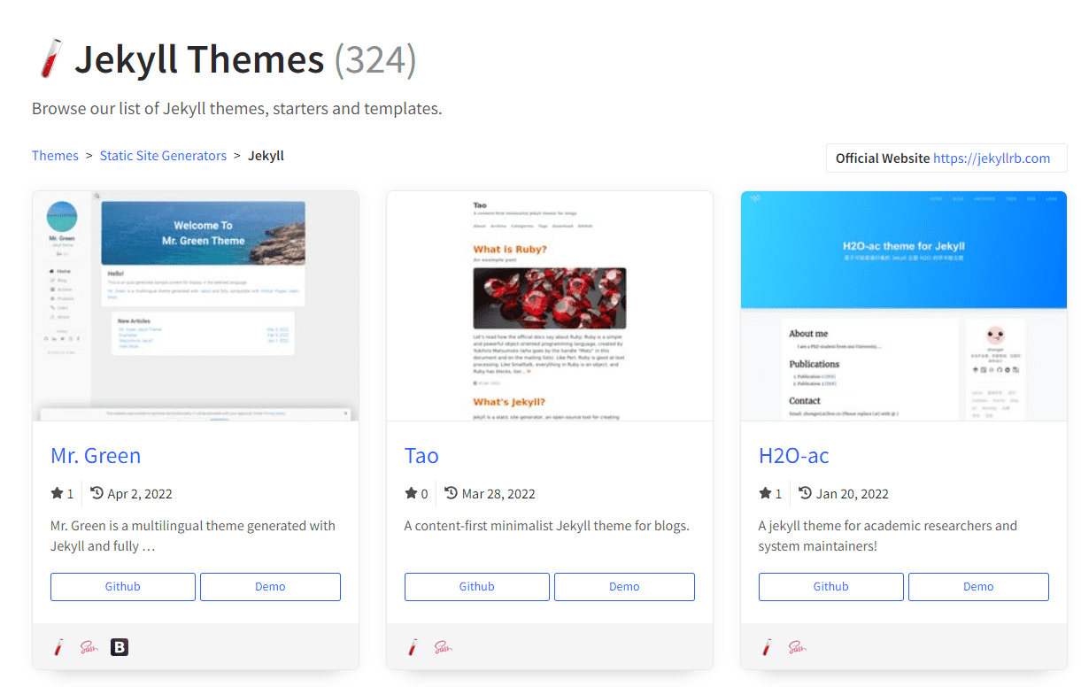 Jamstack themes