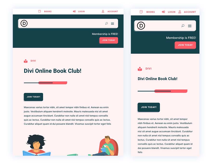 book club header footer template