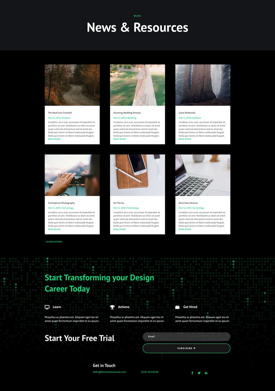 divi online course layout pack