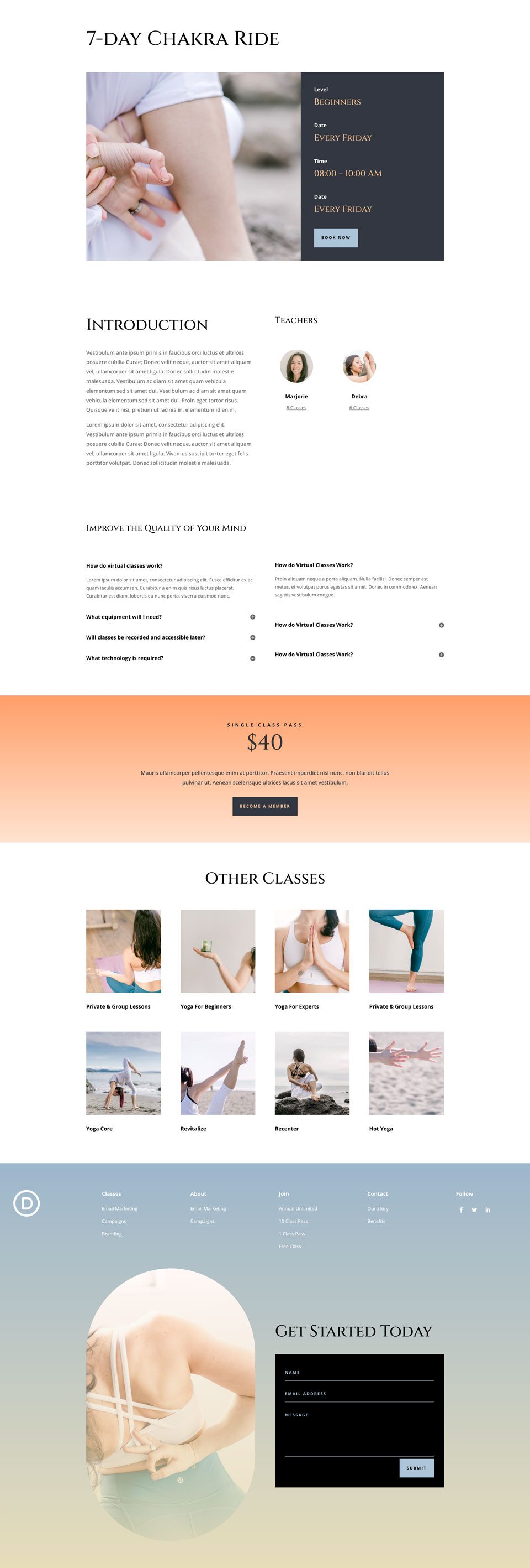 Get a FREE Online Yoga Layout Pack for Divi