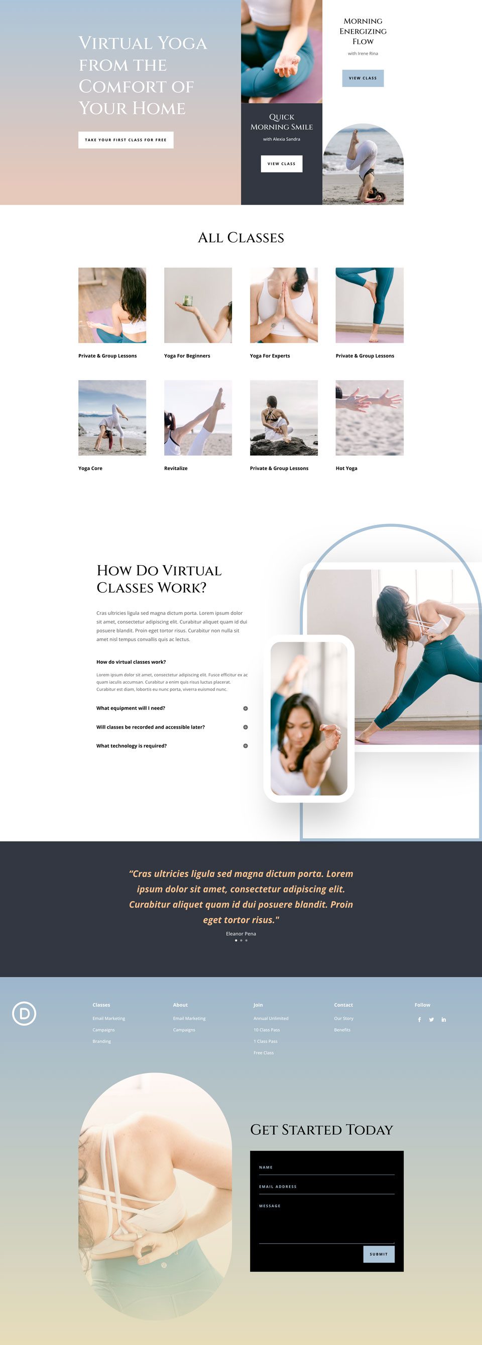 Get a FREE Online Yoga Layout Pack for Divi