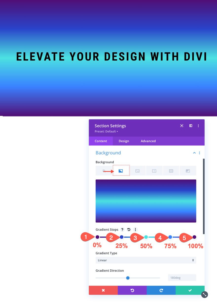 seamless background design transitions in divi