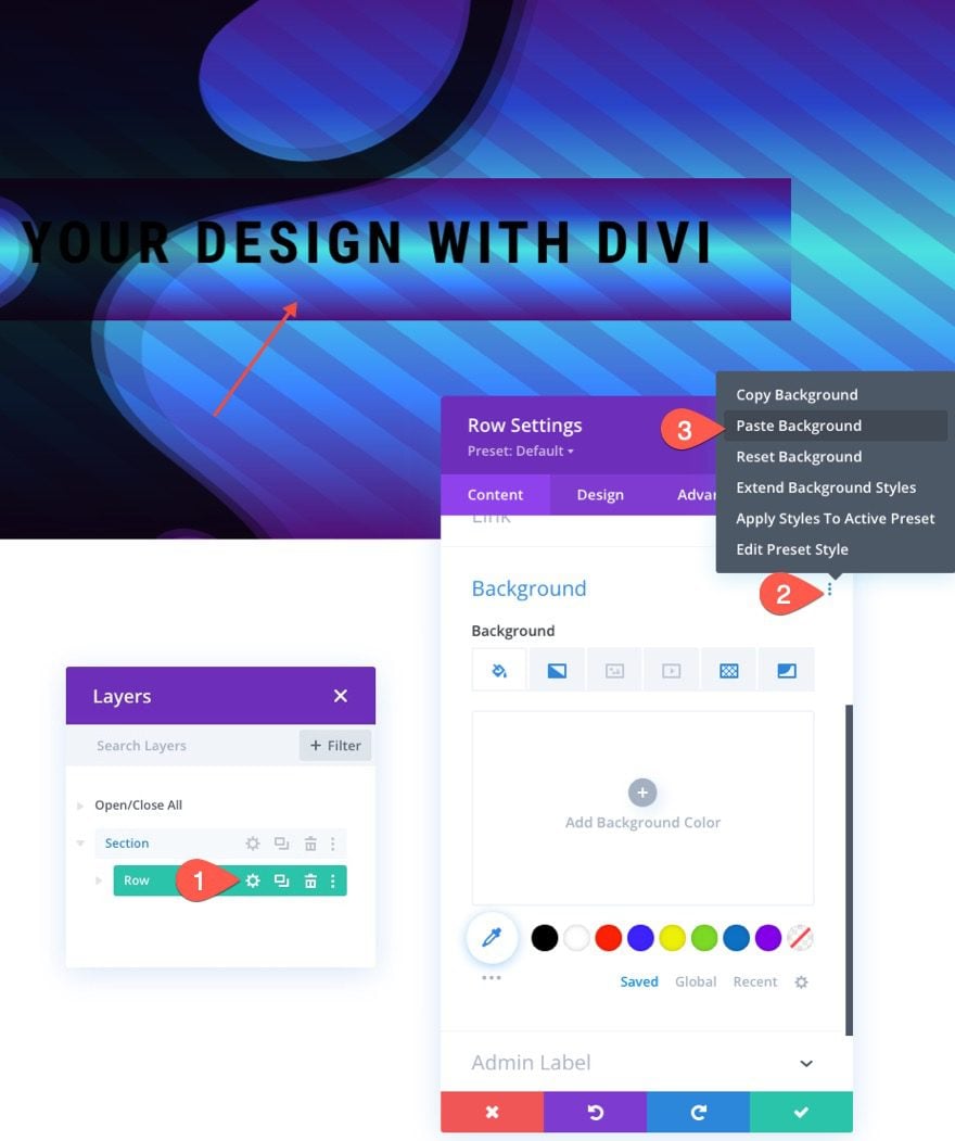 seamless background design transitions in divi