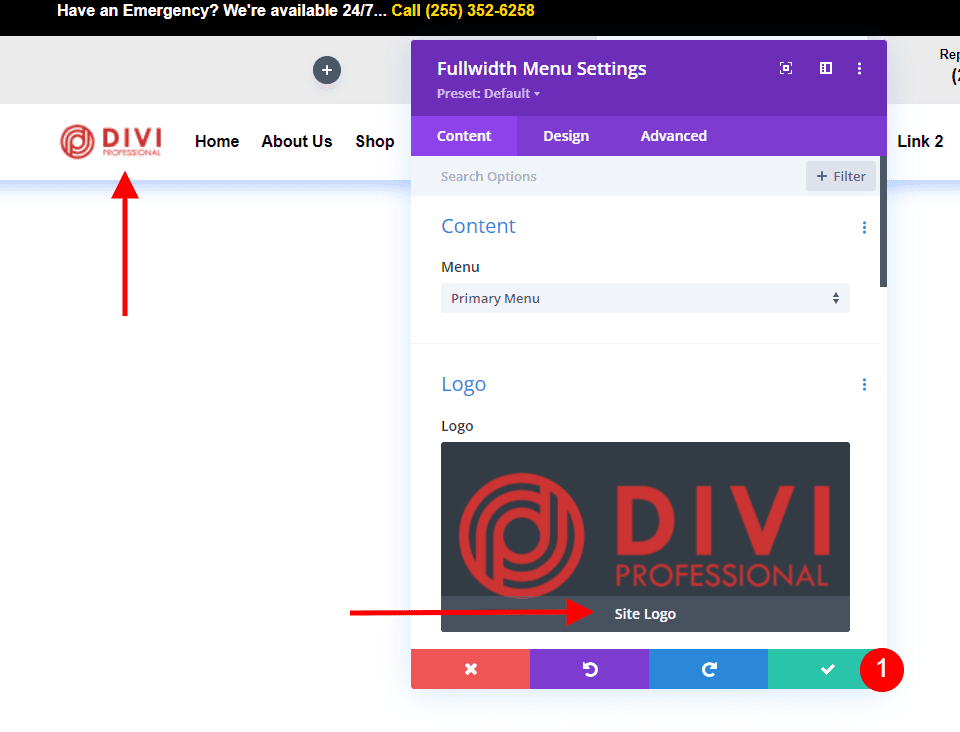 08-Dynamic-Logo-Change-the-Logo-to-Dynamic-Content-new-logo-displays How to Use a Dynamic Logo in Divi’s Fullwidth Menu Module
