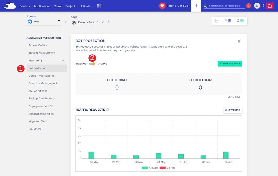 Divi Hosting Server Cloudways Bot Protection