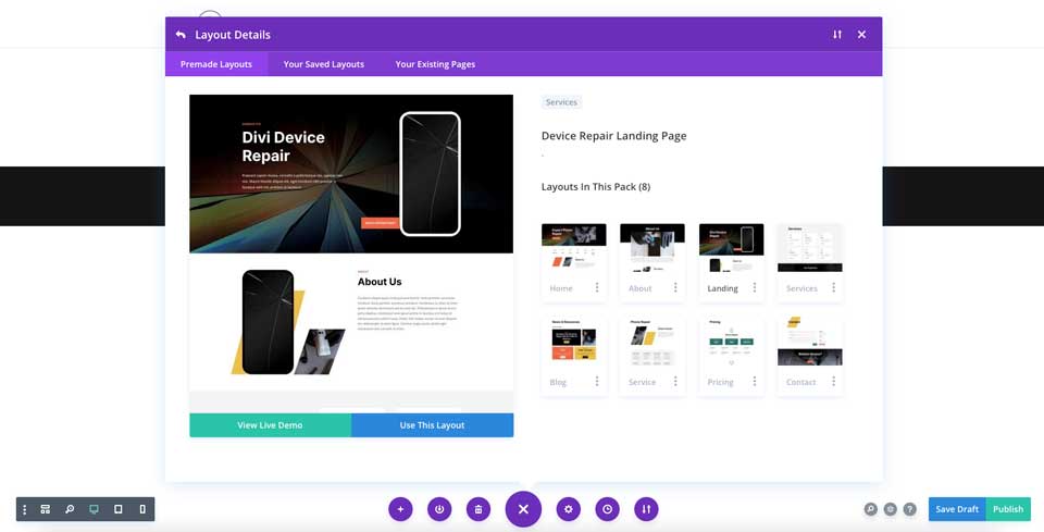 Device Repair Layout Pack for Divi