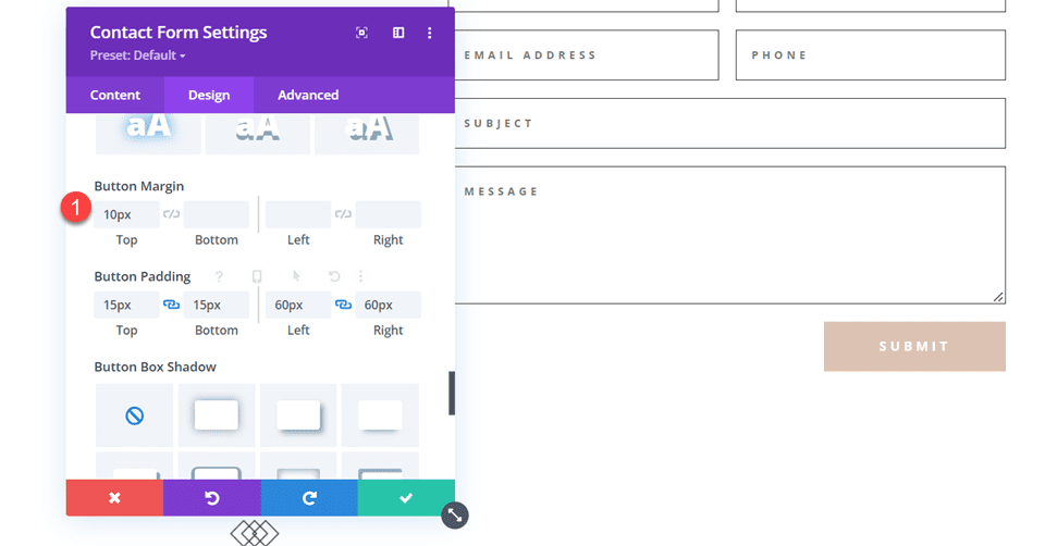 Divi Contact Form Layouts With Inline and Fullwidth Fields Layout 1 Button Margin