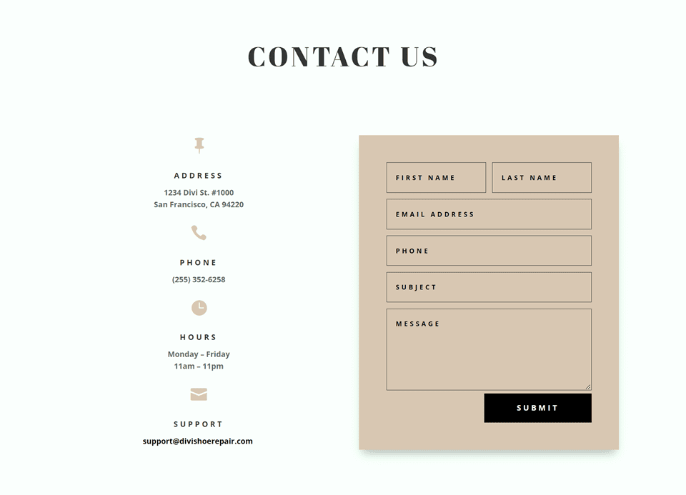 Divi Contact Form Layouts With Inline and Fullwidth Fields Layout 2 Final Design