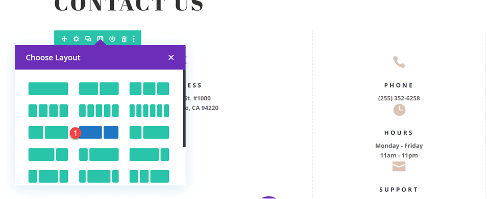 Divi Contact Form Layouts With Inline and Fullwidth Fields Layout 4 Choose Layout